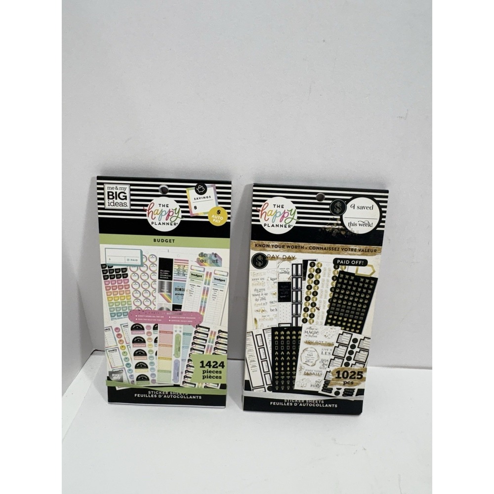 Happy Planner Sticker Budget 1424pc + Know Your Worth‎ 1025pc  Me & My Big Ideas